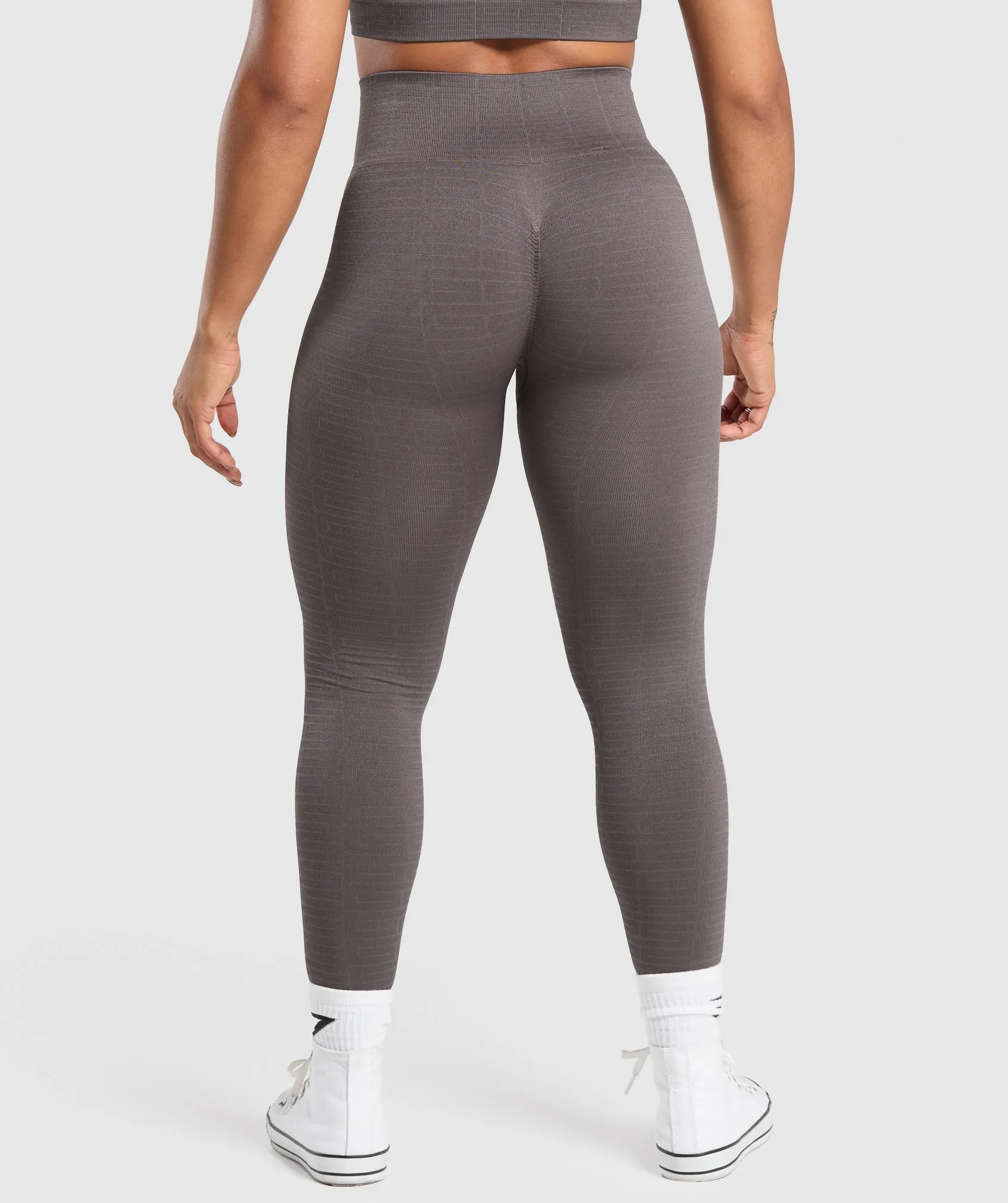 Gymshark Adapt Monogram Seamless Leggings - Greyed Purple/Brushed Grey