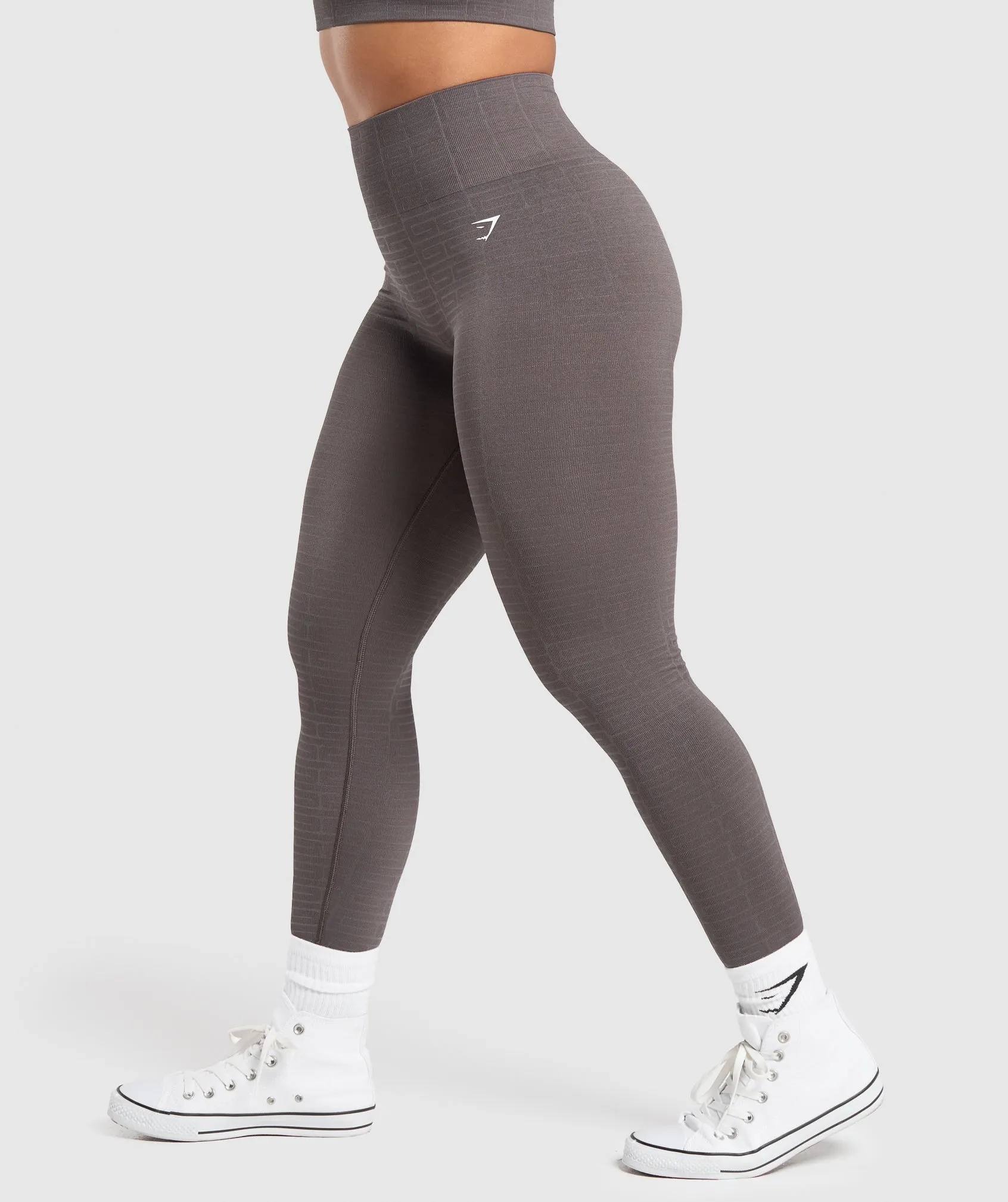 Gymshark Adapt Monogram Seamless Leggings - Greyed Purple/Brushed Grey