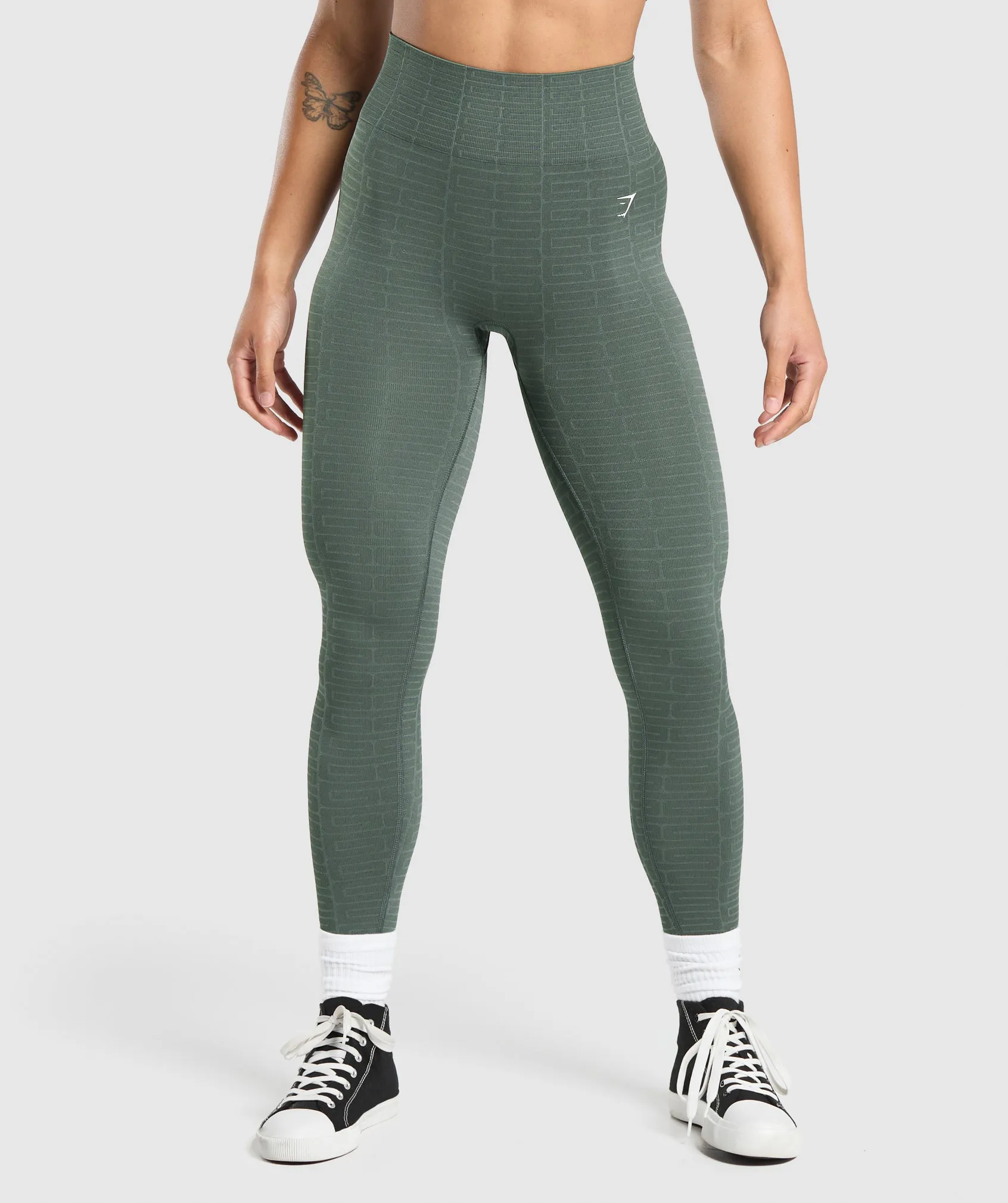 Gymshark Adapt Monogram Seamless Leggings - Slate Teal/Cargo Teal