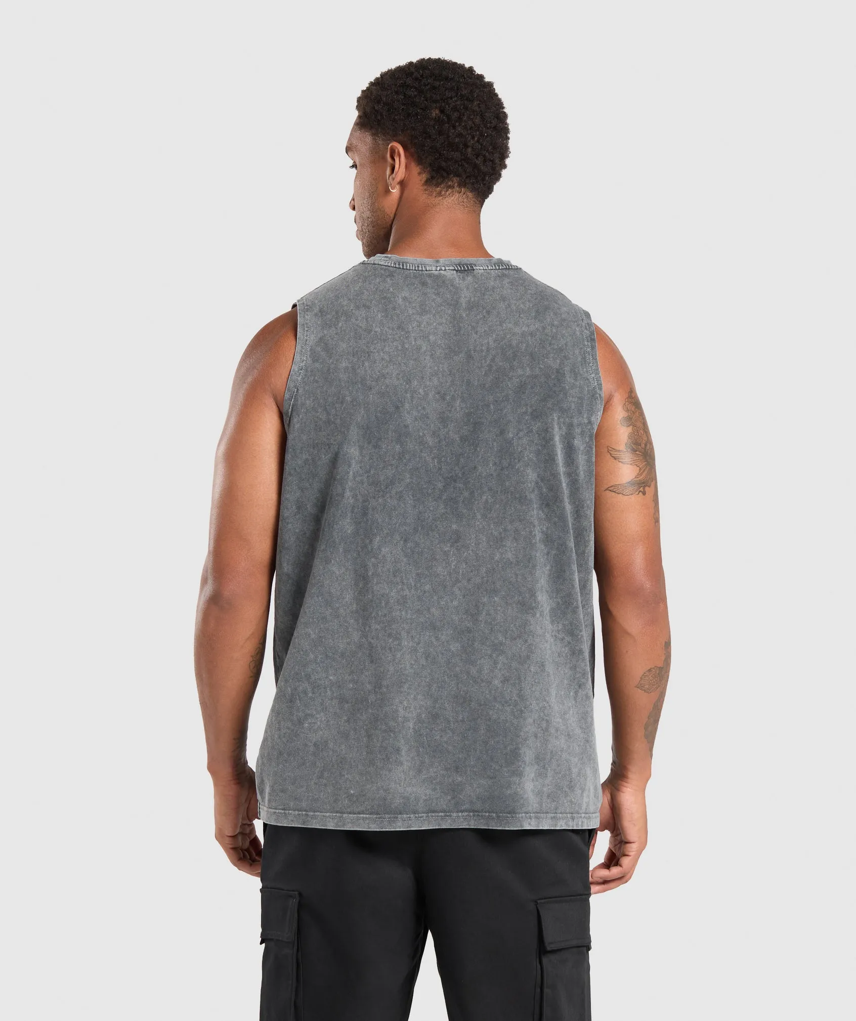 Gymshark Collegiate Shadow Washed Tank - Asphalt Grey