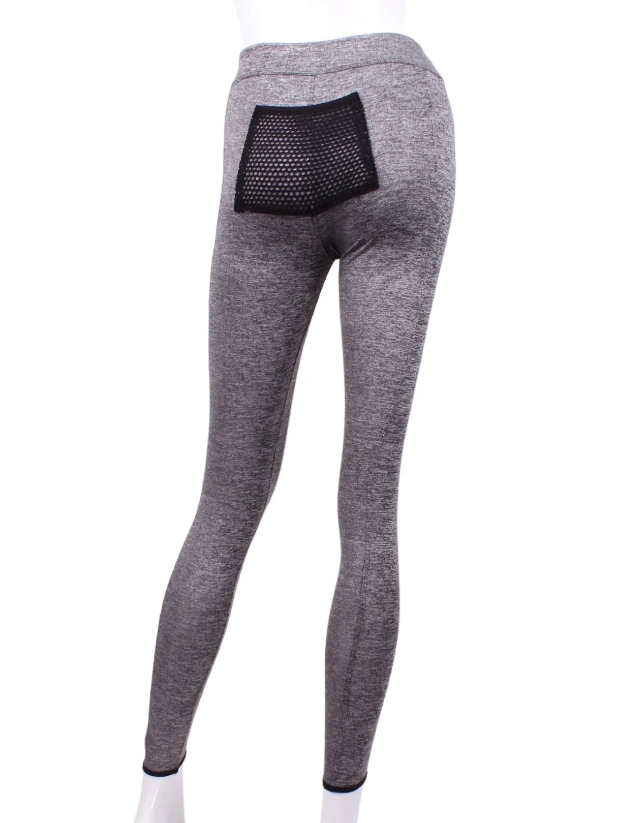 High Waisted Leg Lengthening Leggings Grey With Back Pocket