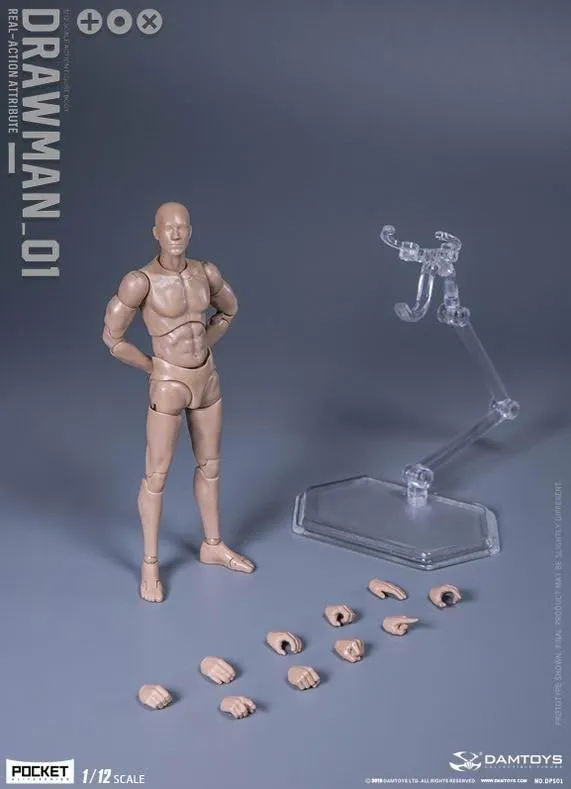 HiPlay 1:12 Scale Male Action Figure Body - Flexible and Multi-Articular Mobility DPS01