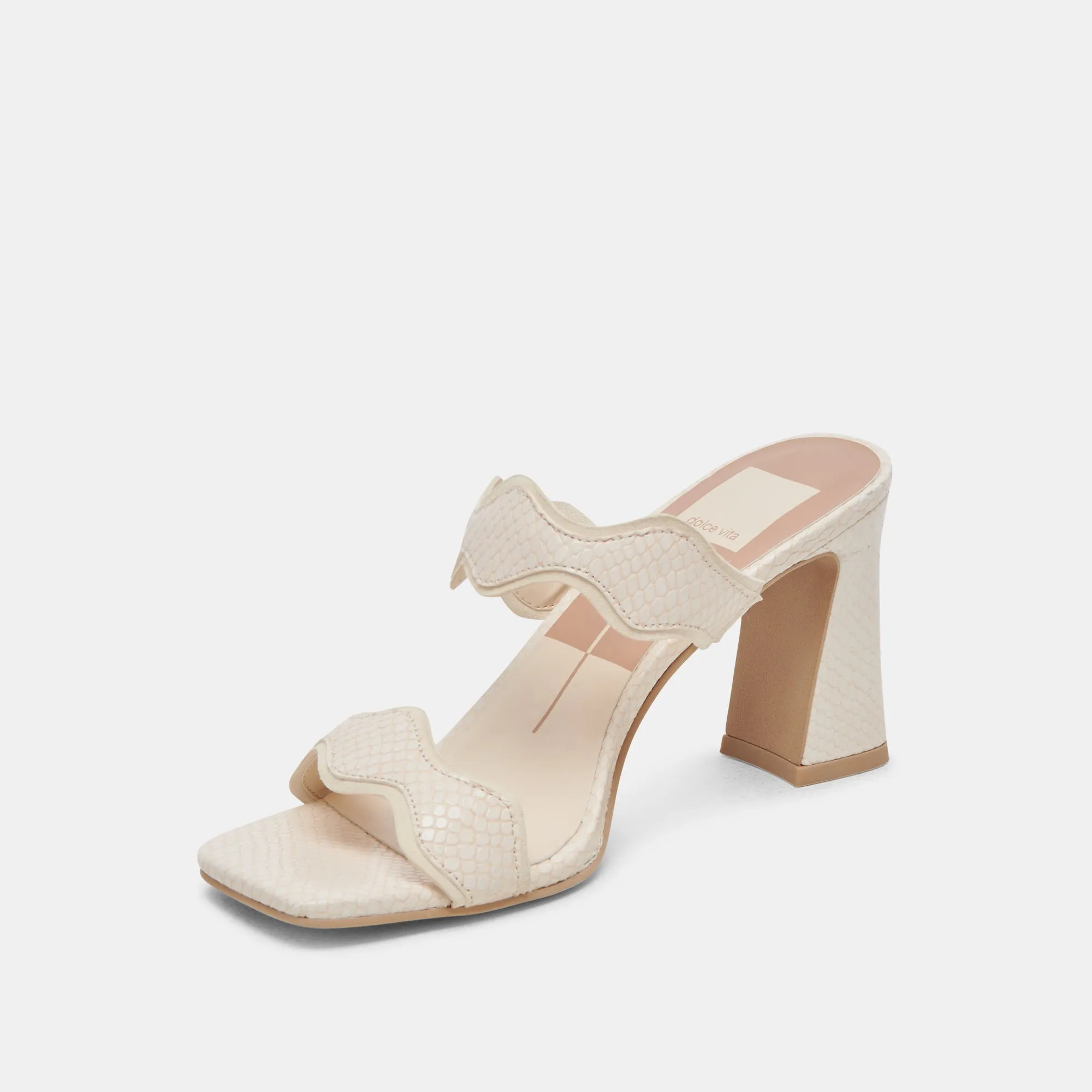 ILVA HEELS CREME EMBOSSED LEATHER