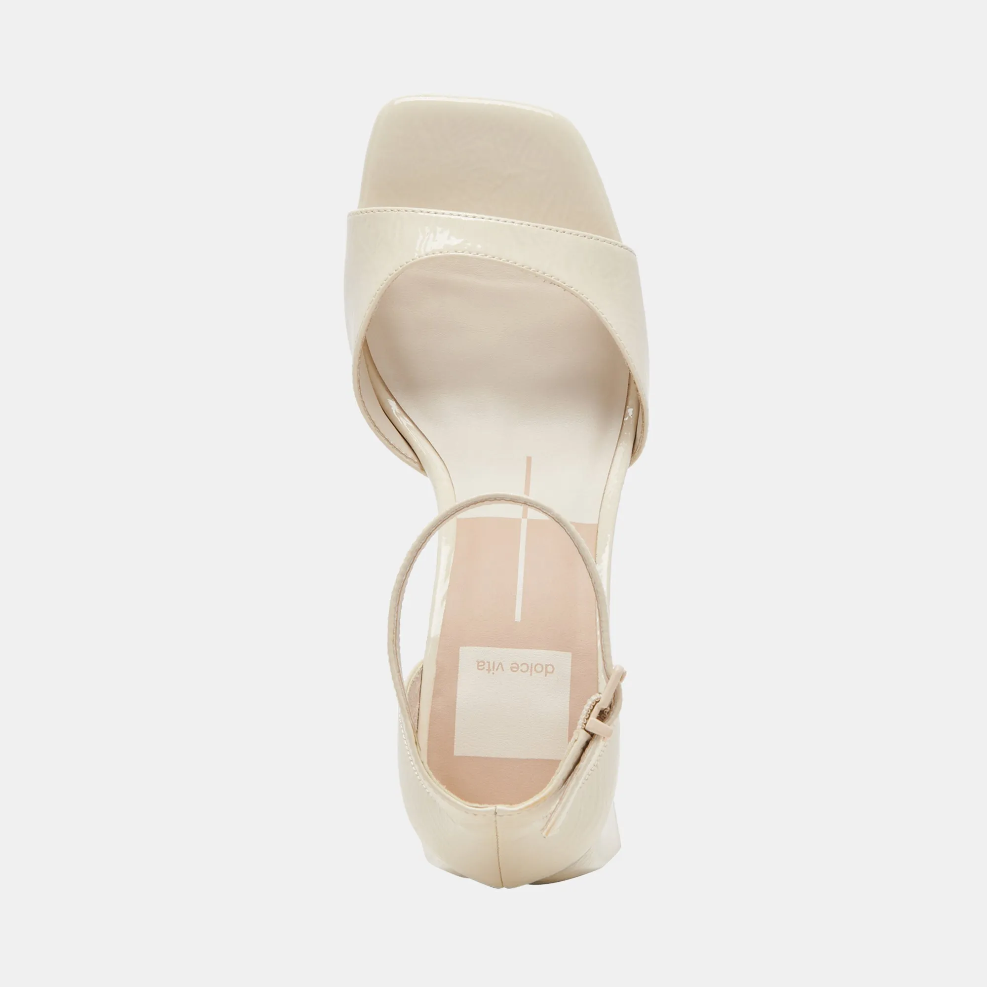 JANEY HEELS IVORY CRINKLE PATENT