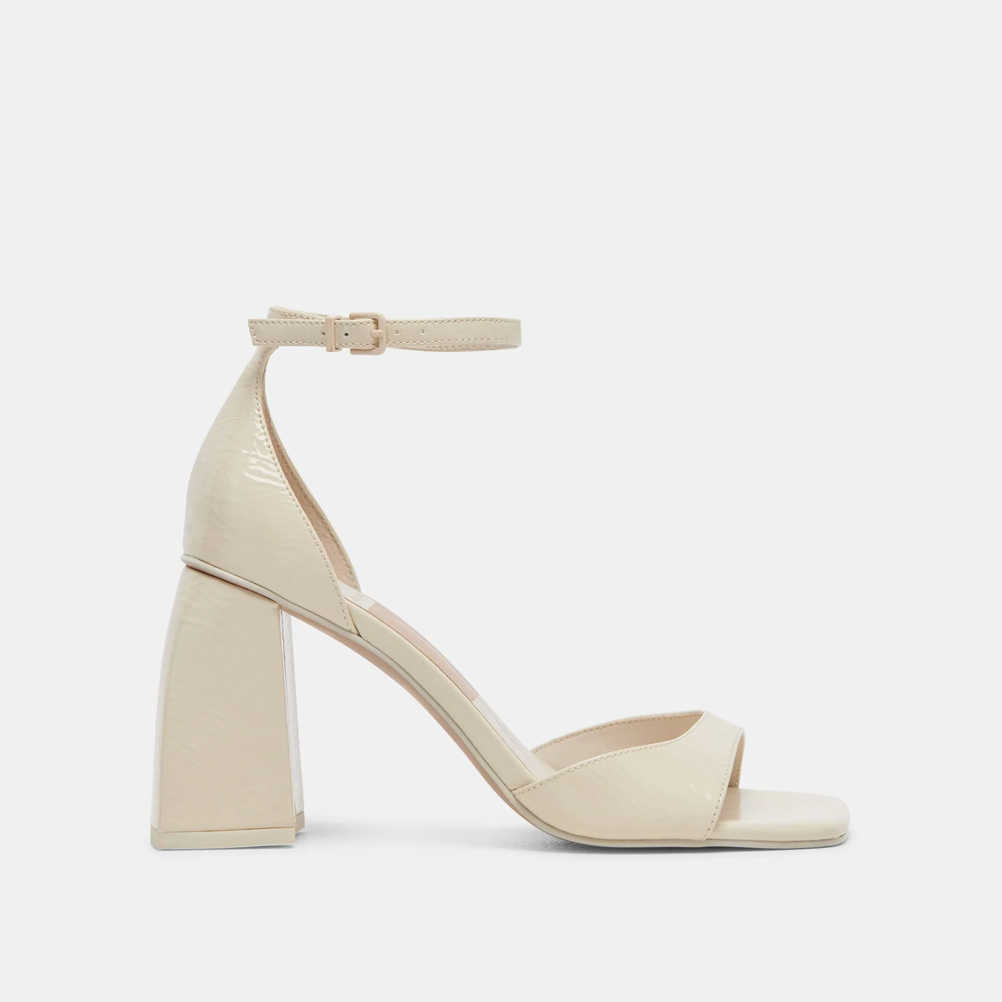 JANEY HEELS IVORY CRINKLE PATENT