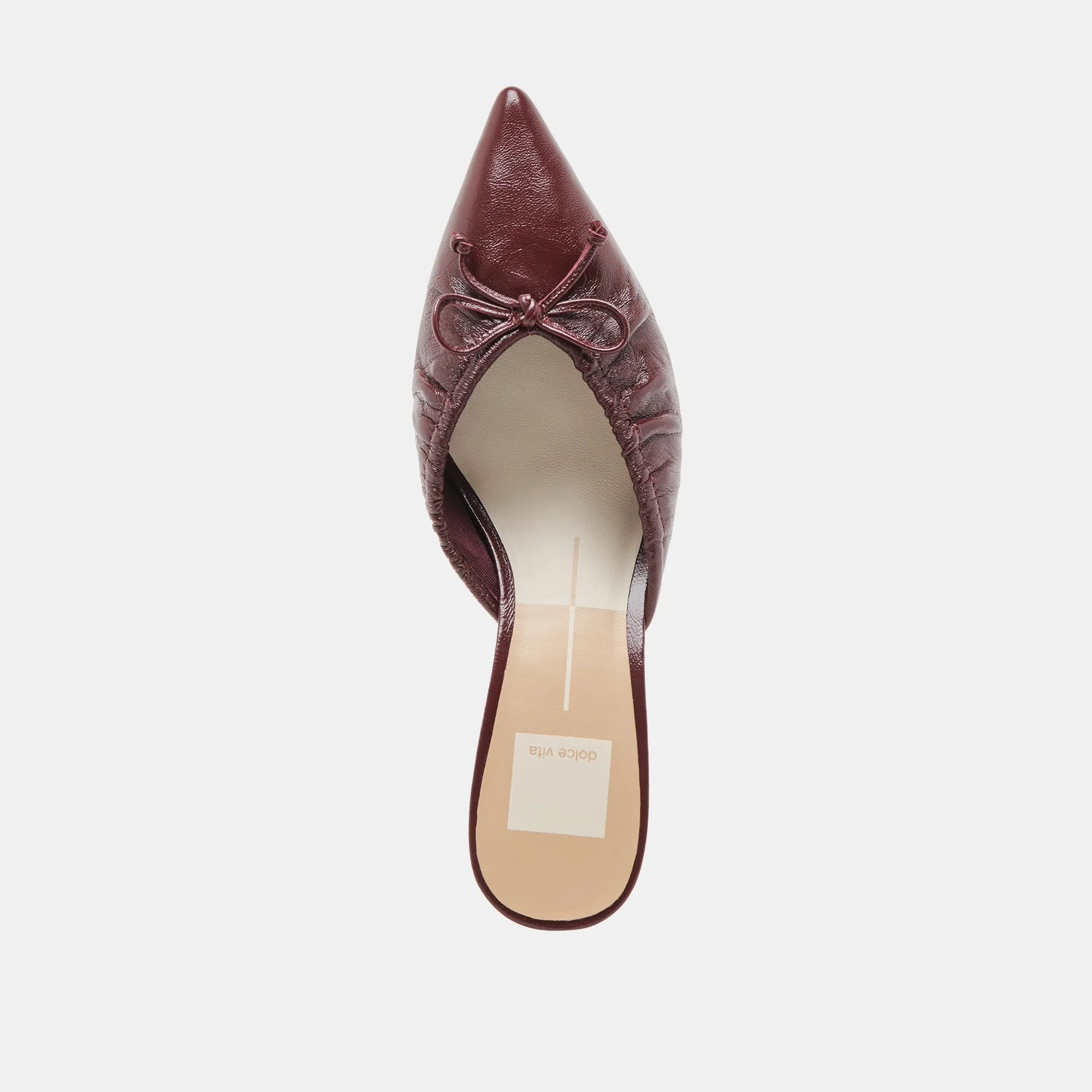 KAIRI MID HEELS CRANBERRY CRINKLE PATENT