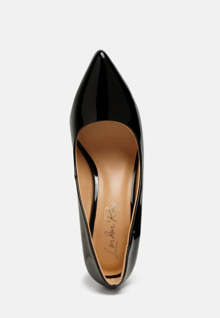 Kamira Patent Block Heeled Pumps By Ruw