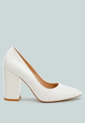 Kamira Patent Block Heeled Pumps By Ruw