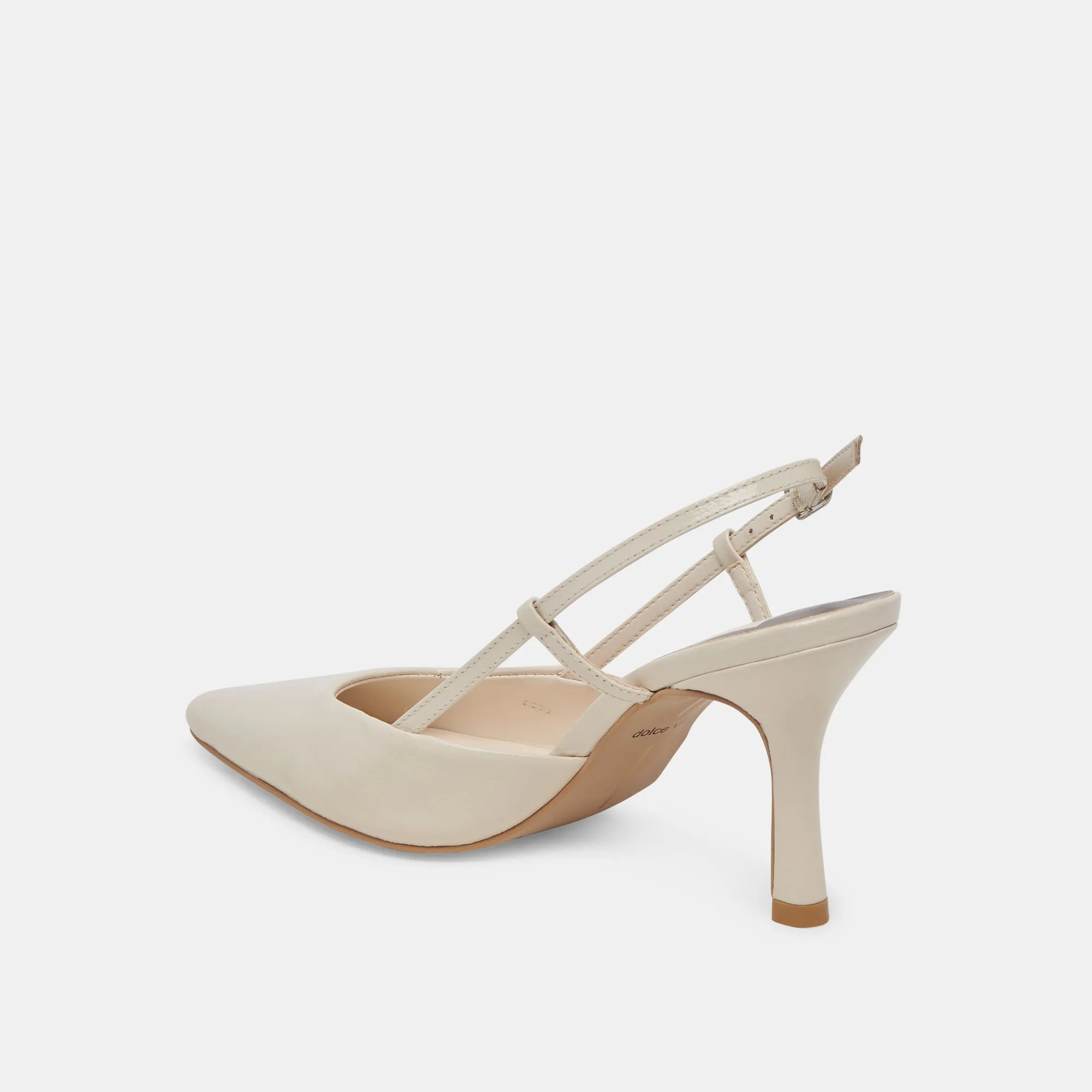 KIM HEELS IVORY CRINKLE PATENT