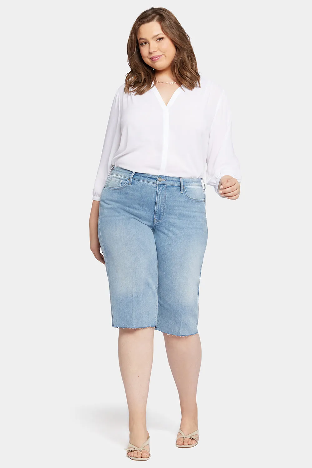 Kristie 80s Bermuda Denim Shorts In Plus Size - Afterglow