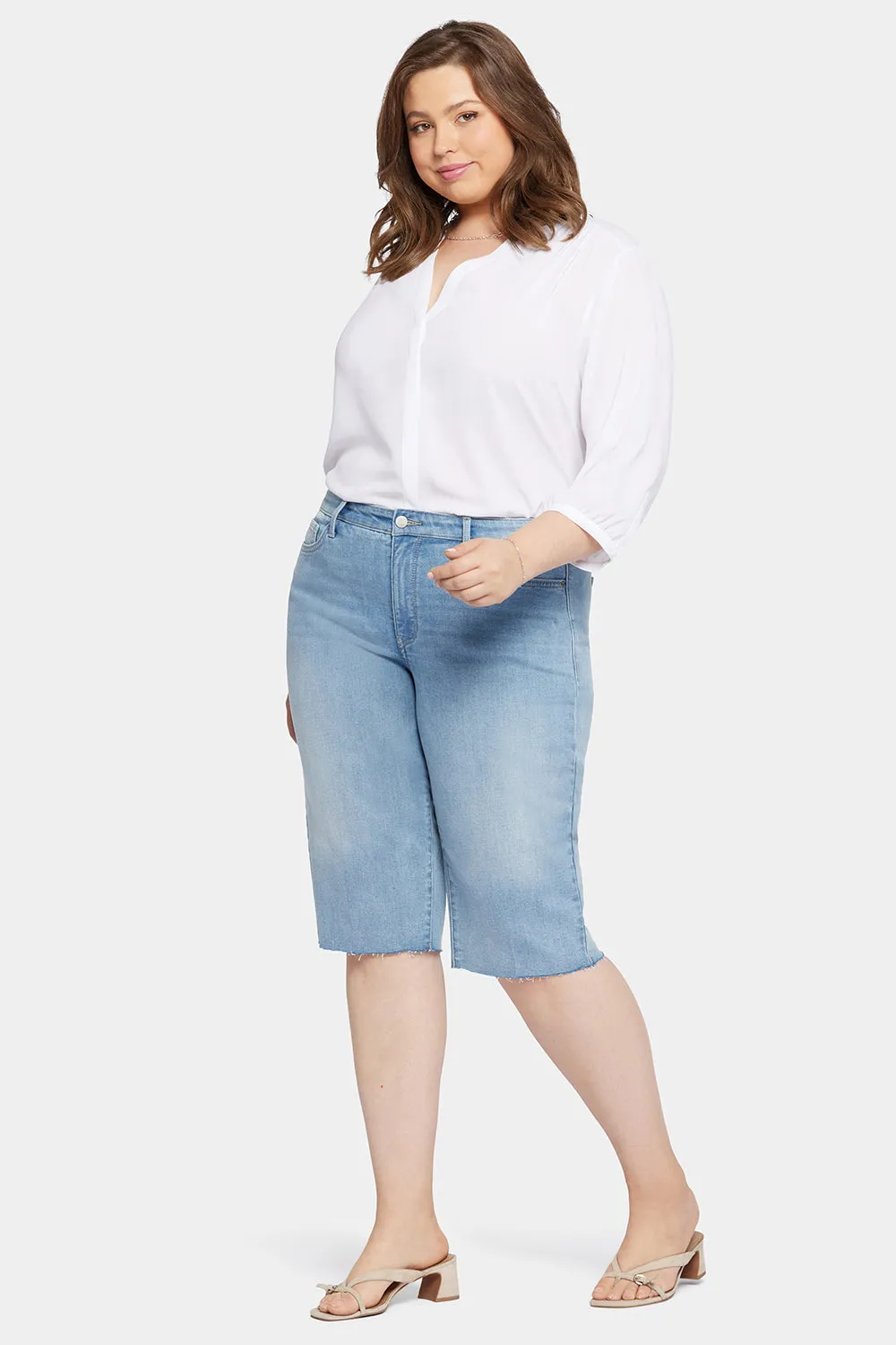 Kristie 80s Bermuda Denim Shorts In Plus Size - Afterglow