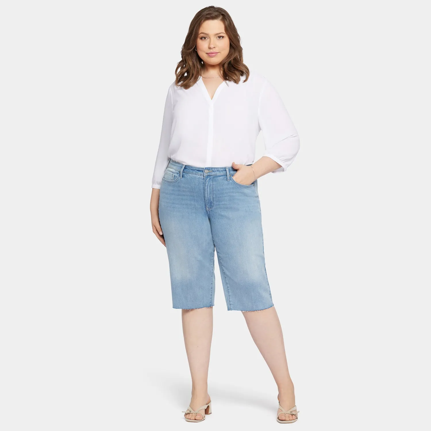 Kristie 80s Bermuda Denim Shorts In Plus Size - Afterglow