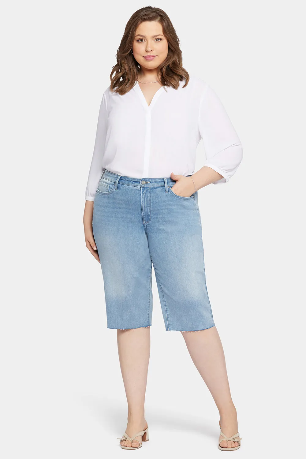 Kristie 80s Bermuda Denim Shorts In Plus Size - Afterglow