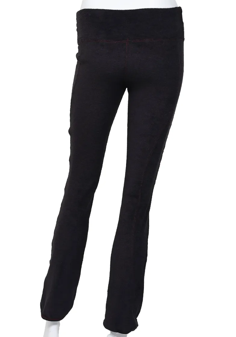 Leg Lengthening Pants Black Dimple With Red Stitching