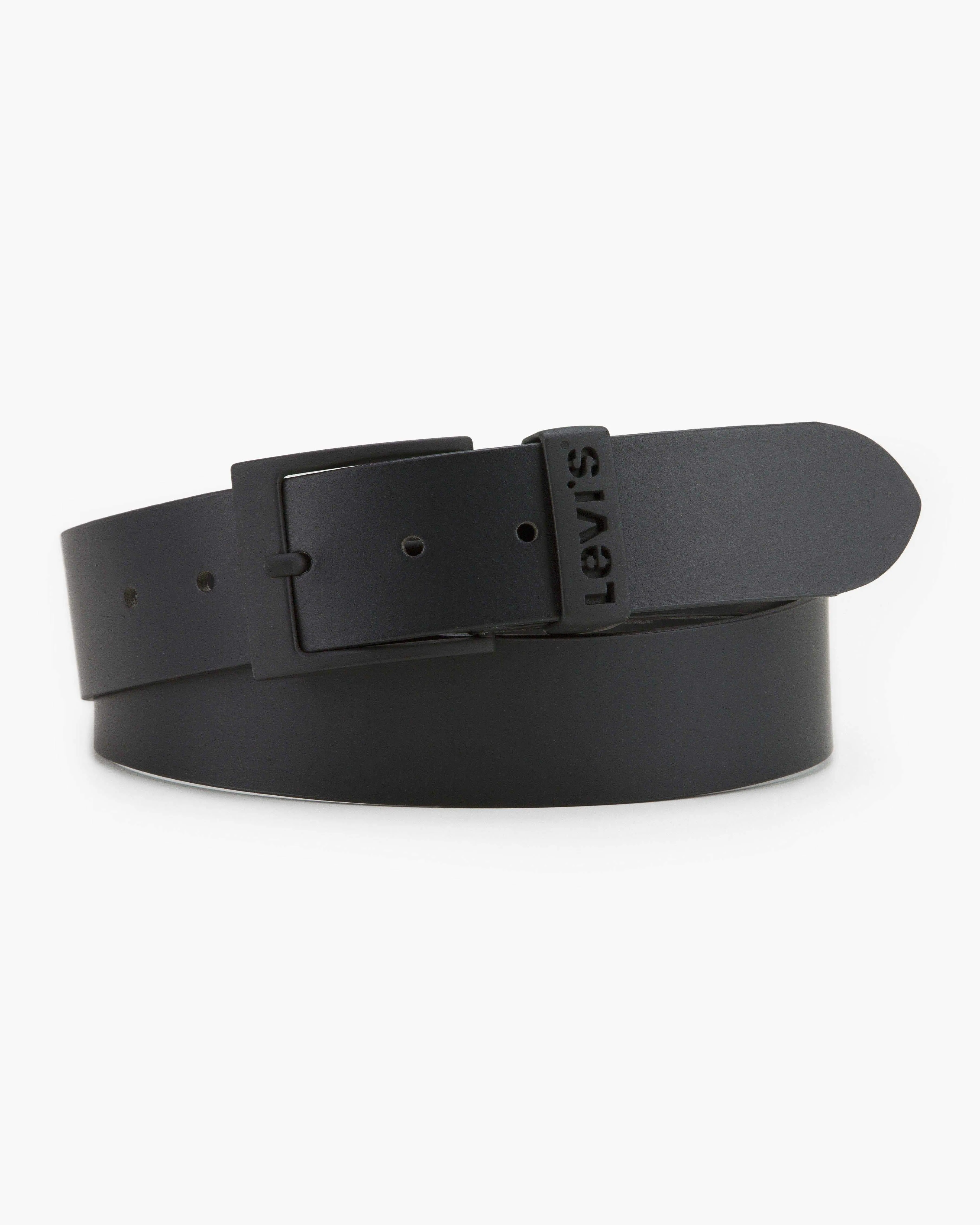 Levi's Ashland Gun Metal Leather Belt - Black