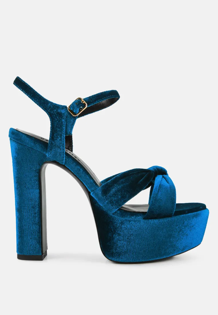 LIDDEL Royal Blue Platform Heel Sandals