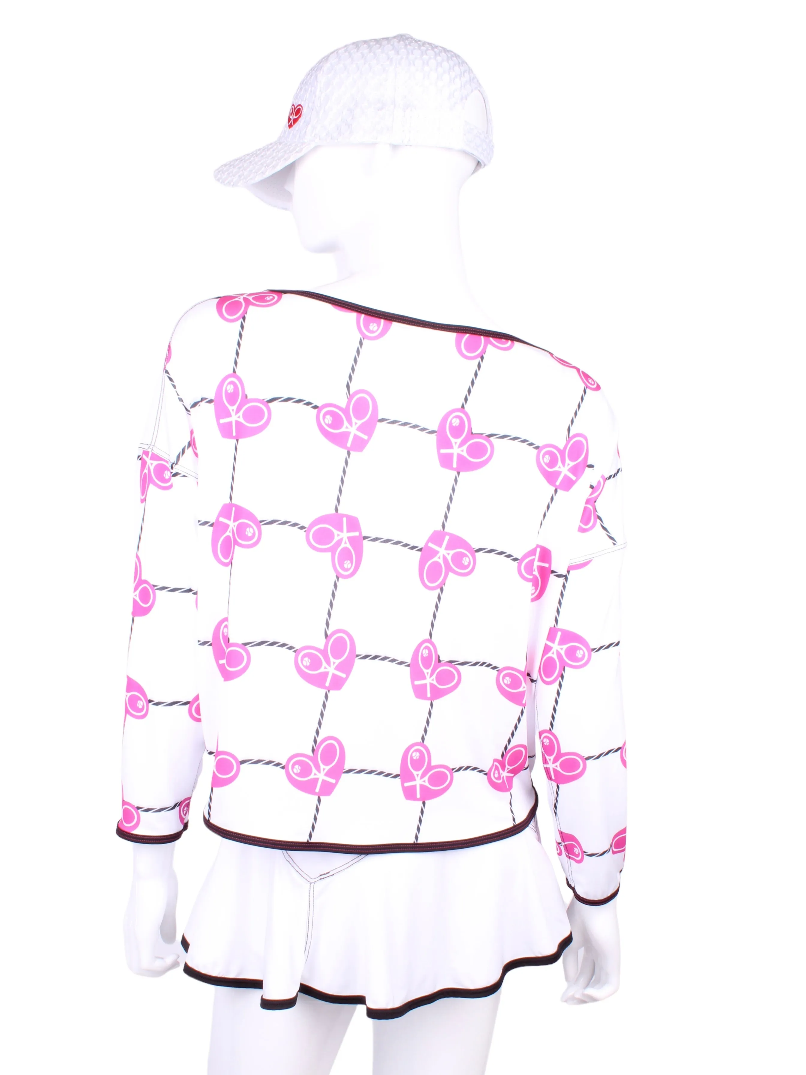 Limited Long Sleeve Pink Hearts & Net