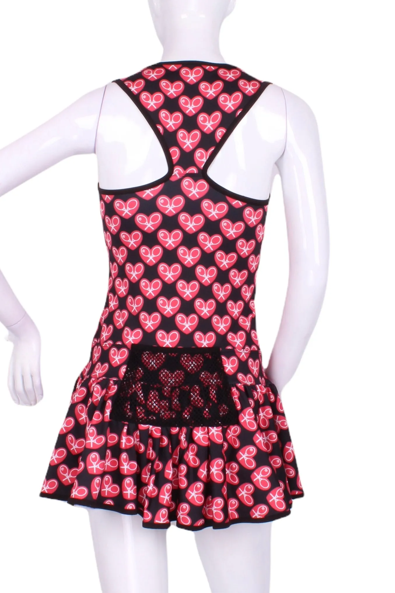 Limited Mini Heart Black Sandra Dee Tennis Dress