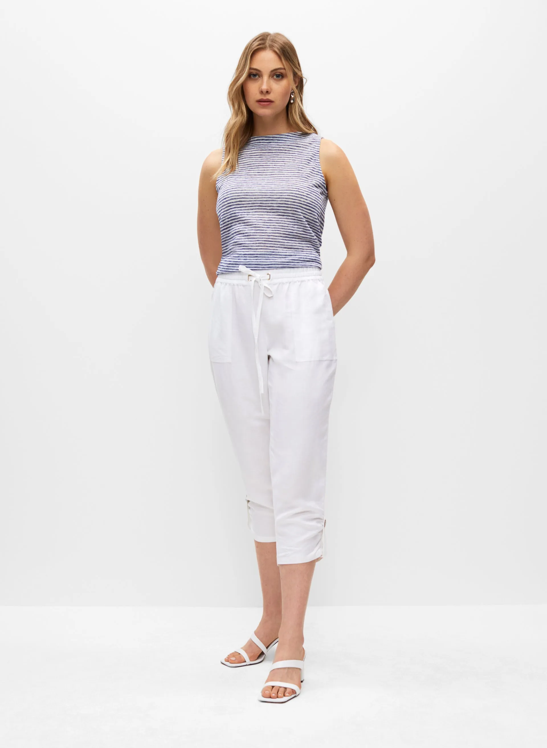 Linen Jogger Capris