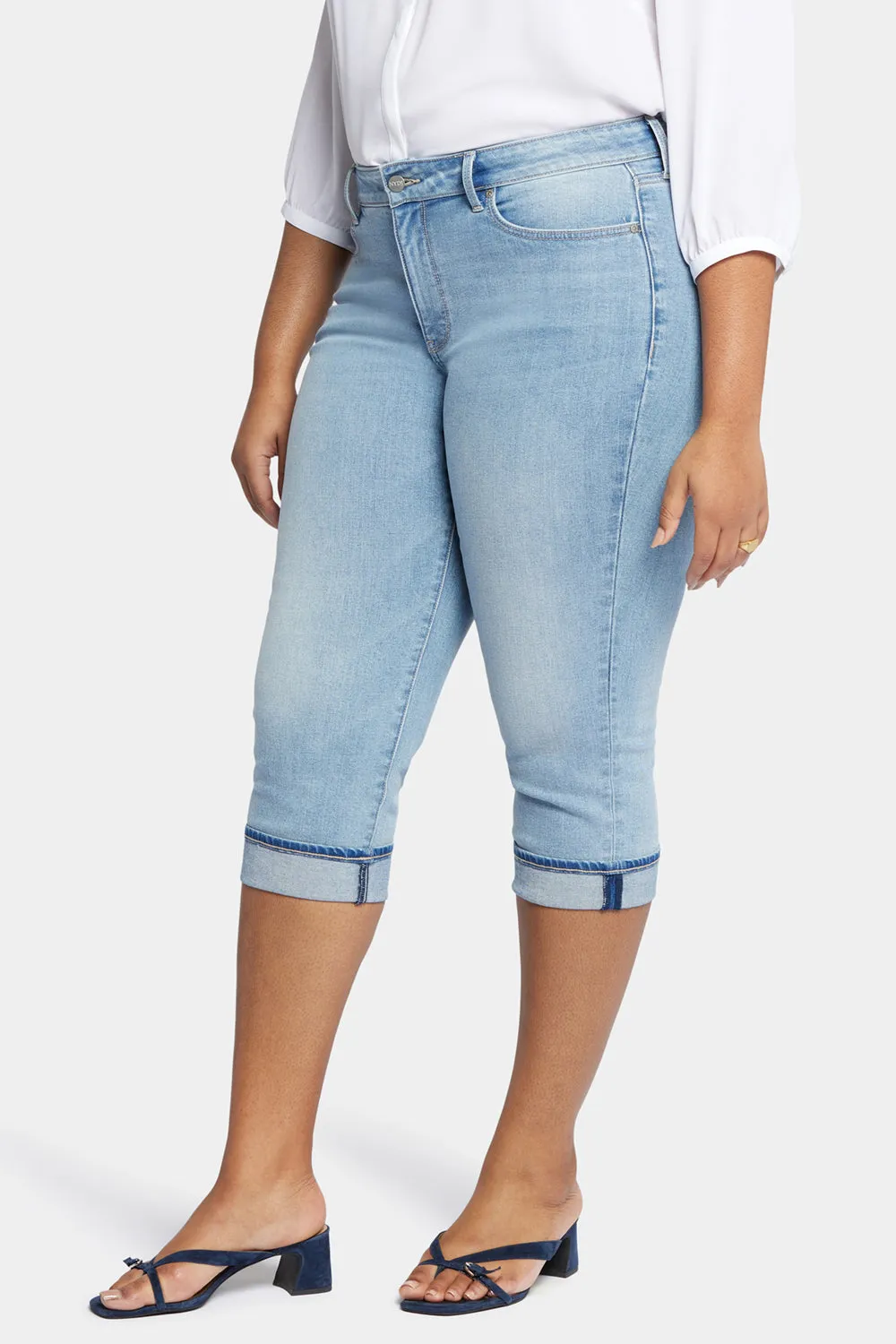 Marilyn Straight Crop Jeans In Plus Size - Afterglow