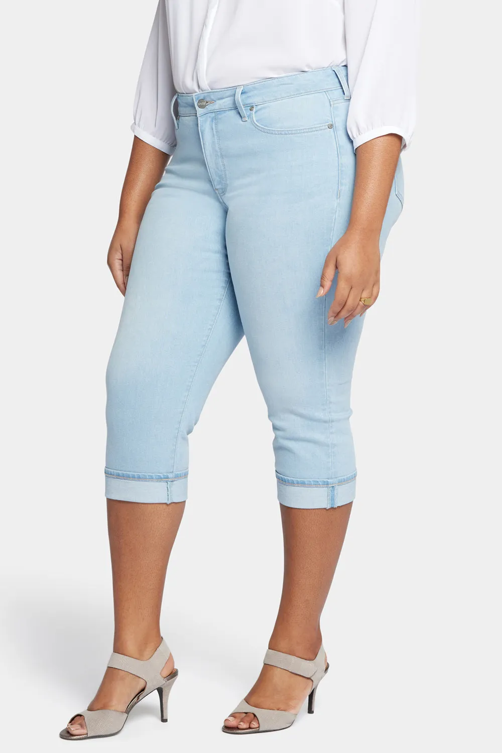 Marilyn Straight Crop Jeans In Plus Size - Brightside