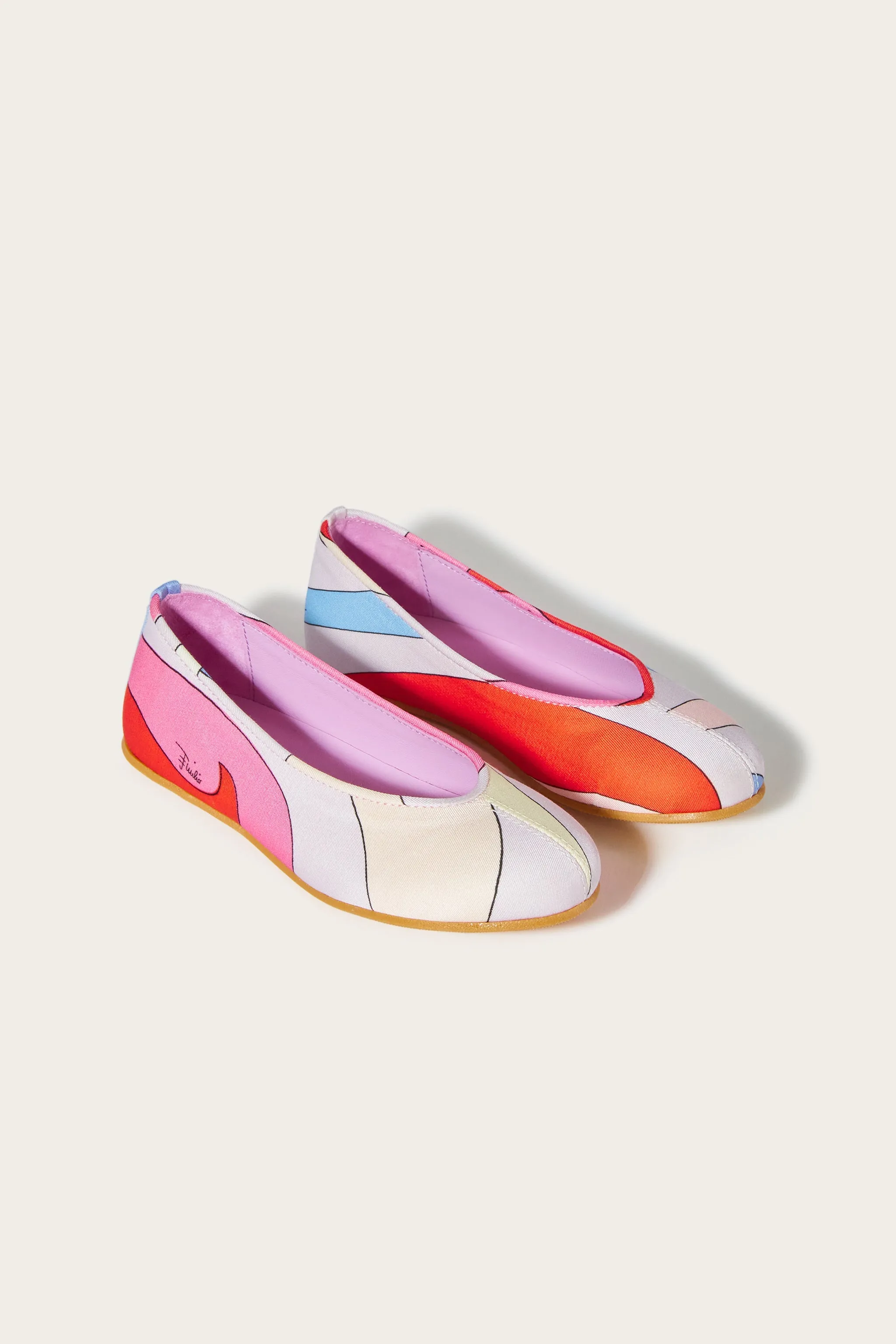 Marmo-Print Ballet Pumps