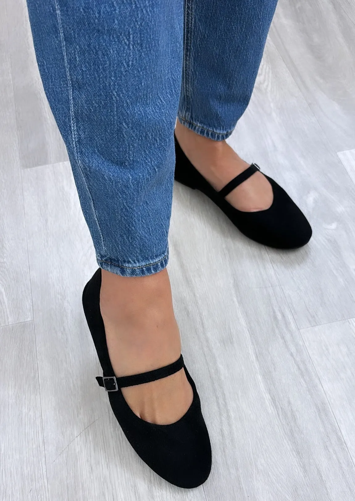 Marsali Black Suede Ballet Pumps