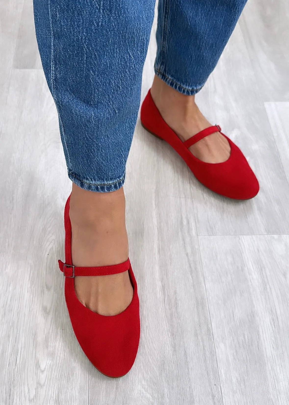 Marsali Red Suede Ballet Pumps