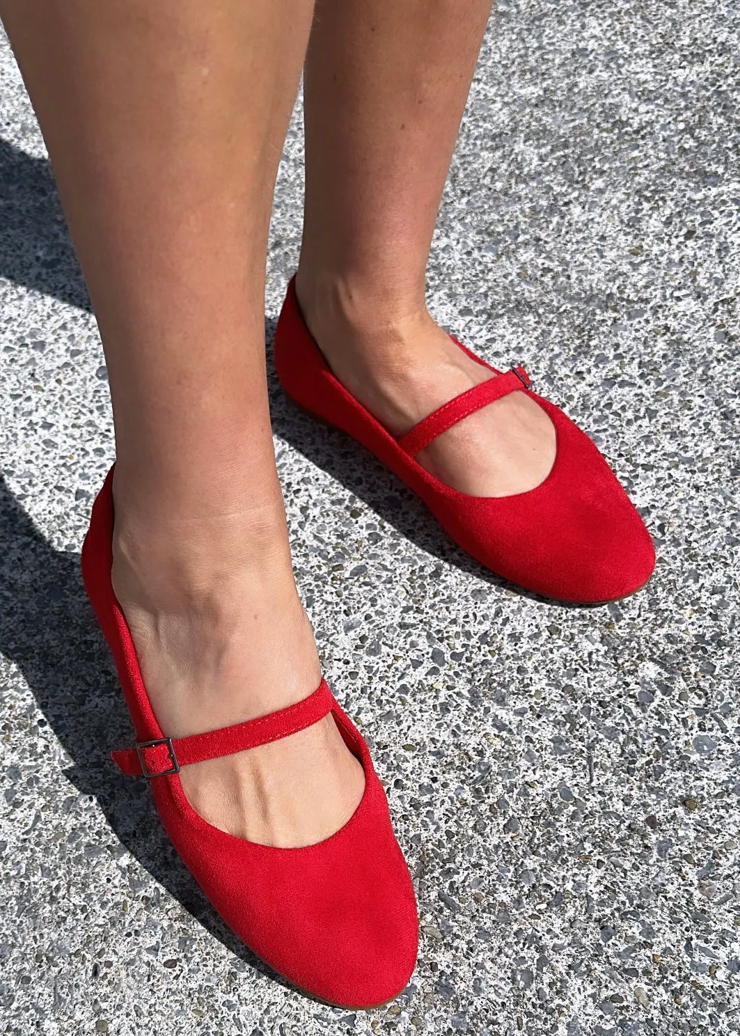 Marsali Red Suede Ballet Pumps