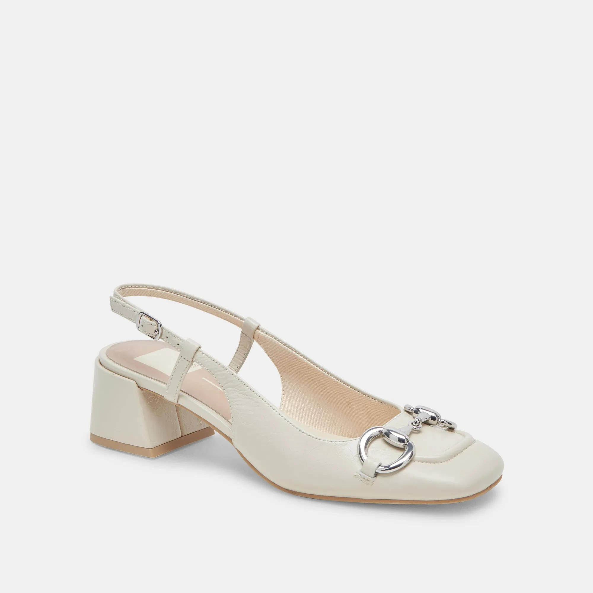 MELLI HEELS IVORY CRINKLE PATENT