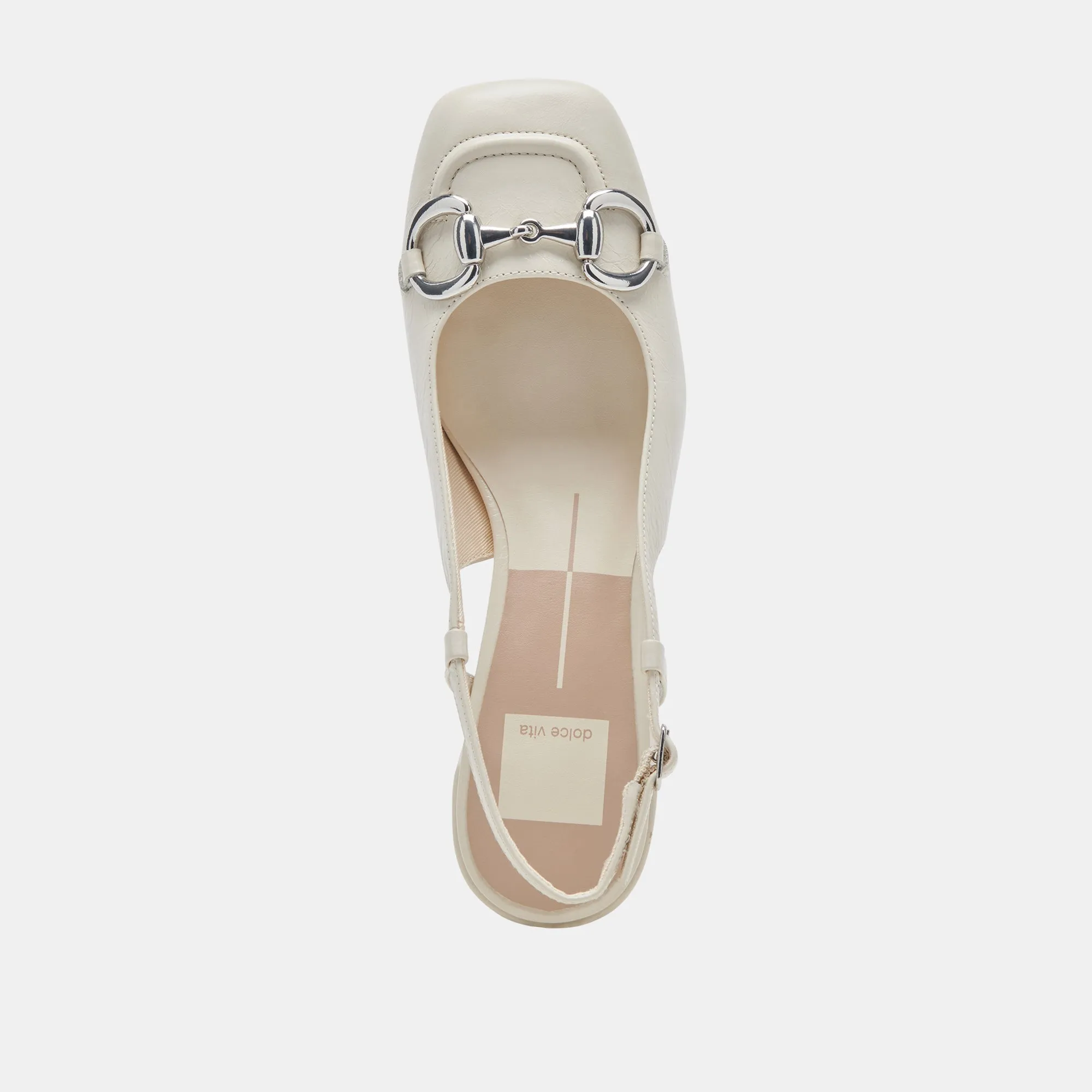 MELLI HEELS IVORY CRINKLE PATENT