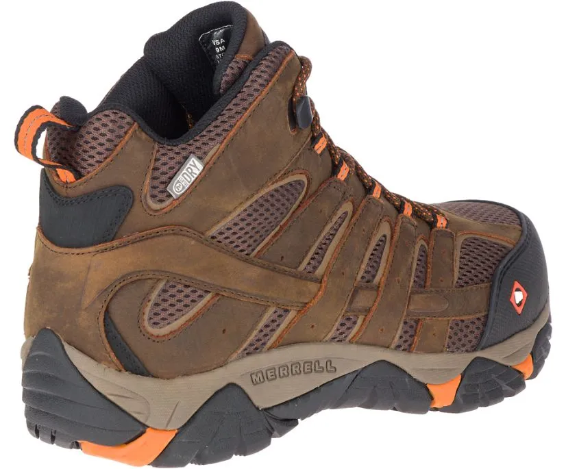 Merrell Men's Moab Vertex Mid Waterproof Comp Toe Work Boot Wide Width