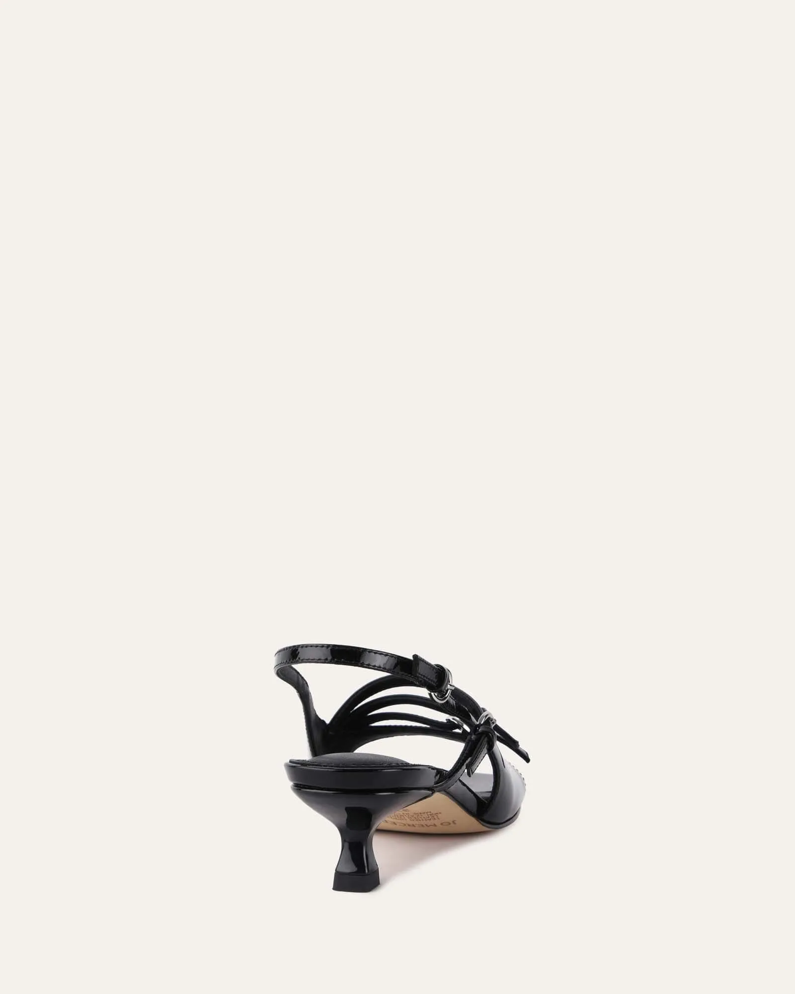 MONICA MID HEEL SANDALS BLACK PATENT