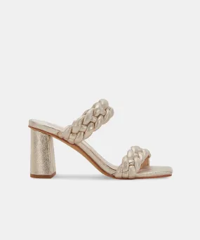 PAILY HEELS LIGHT GOLD METALLIC STELLA SUEDE