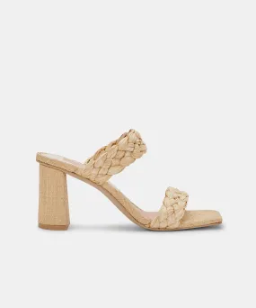 PAILY HEELS LT NATURAL RAFFIA