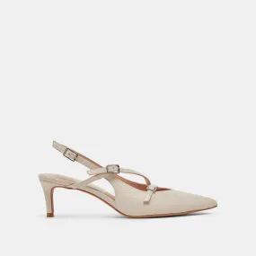 PAMLA MID HEELS IVORY CRINKLE PATENT