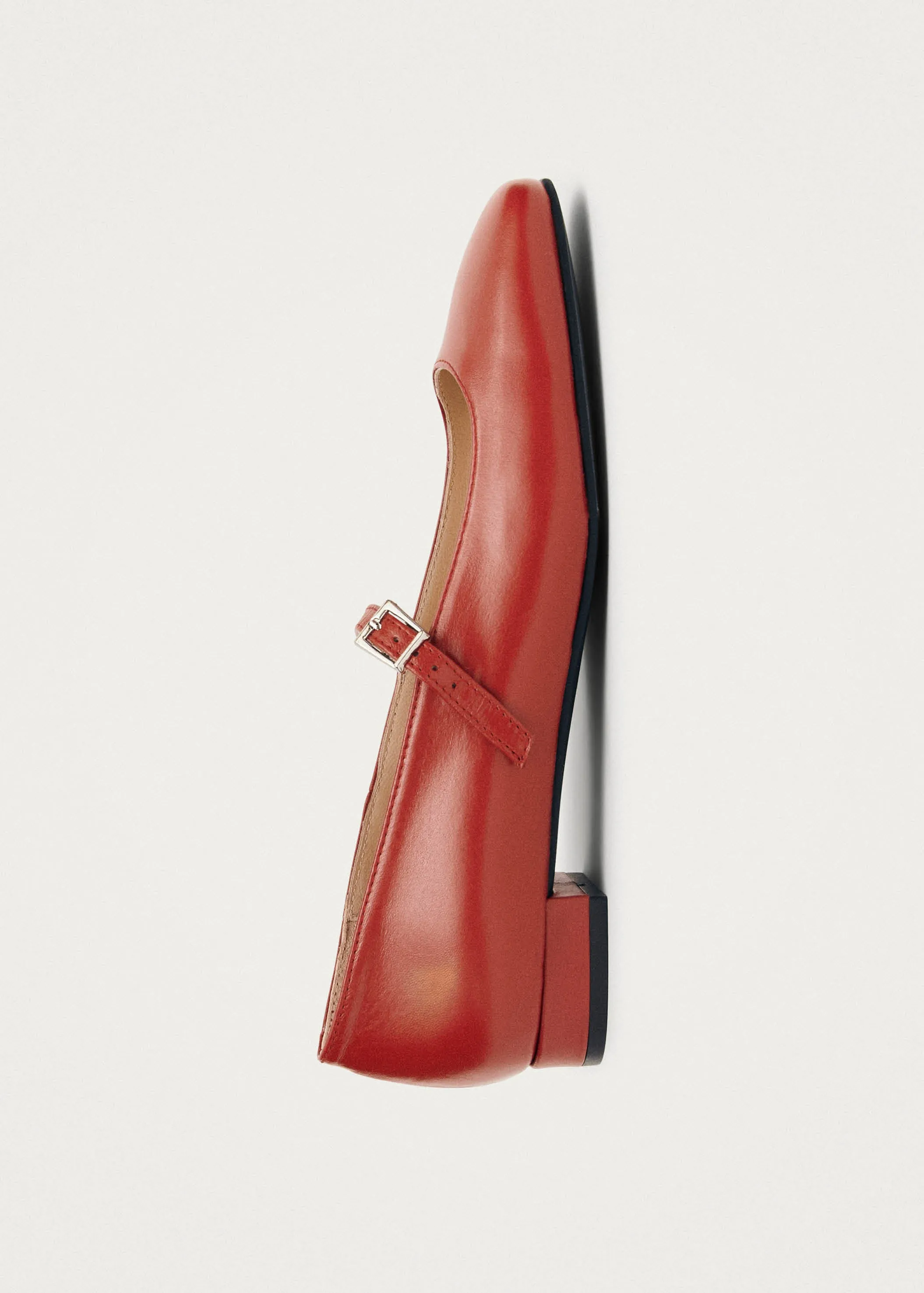 Por Do Sol Red Leather Ballet Flats