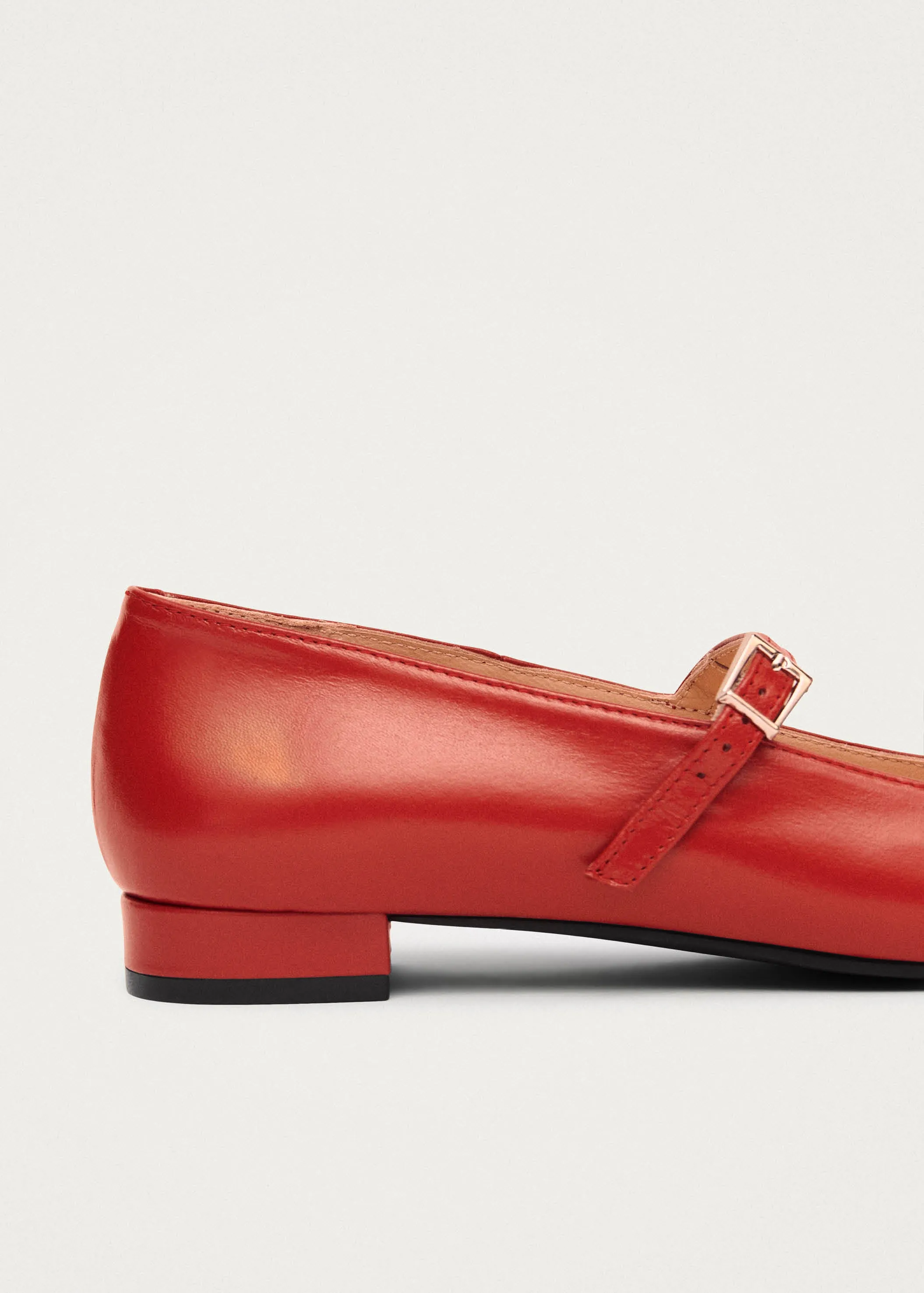 Por Do Sol Red Leather Ballet Flats