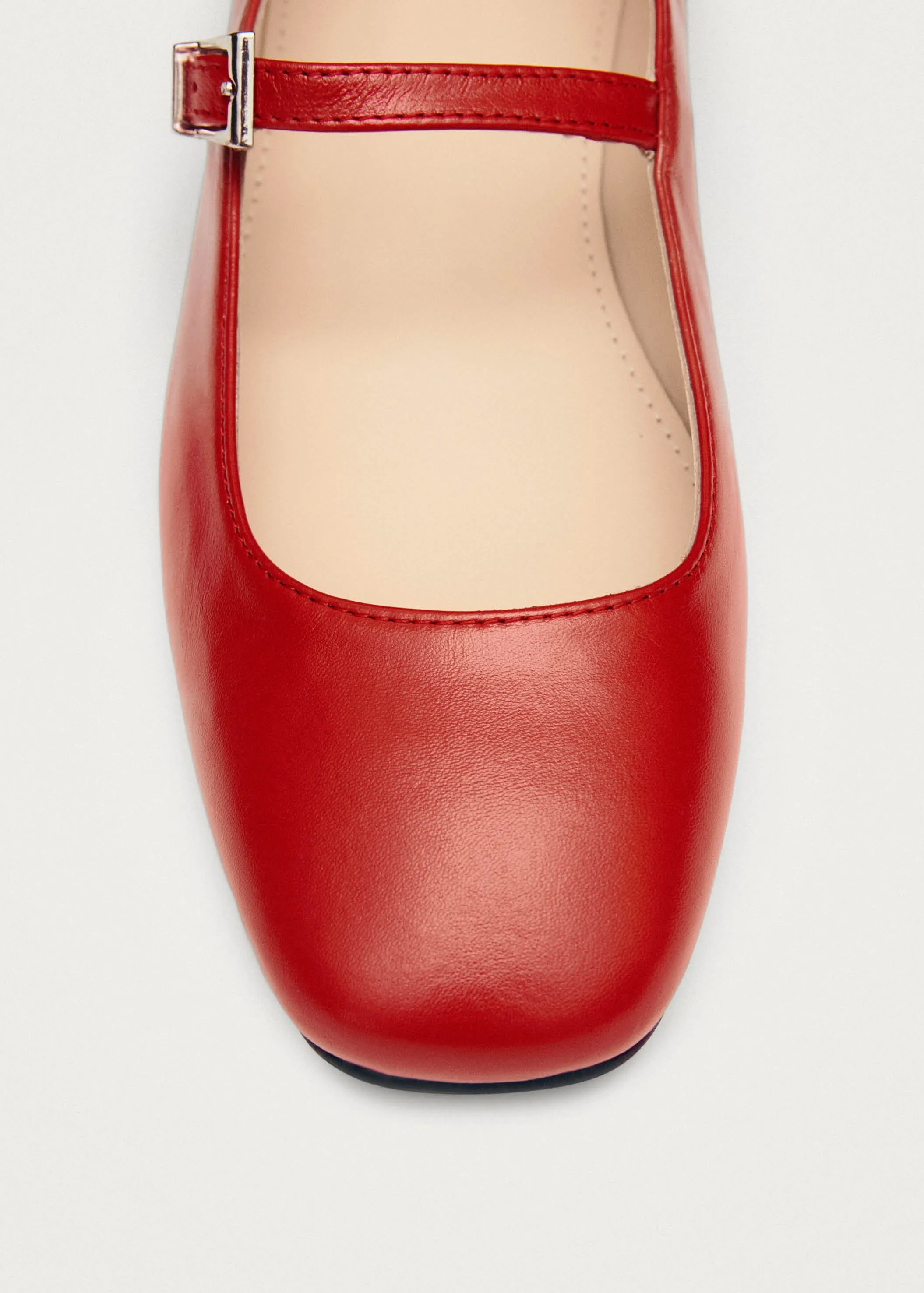 Por Do Sol Red Leather Ballet Flats