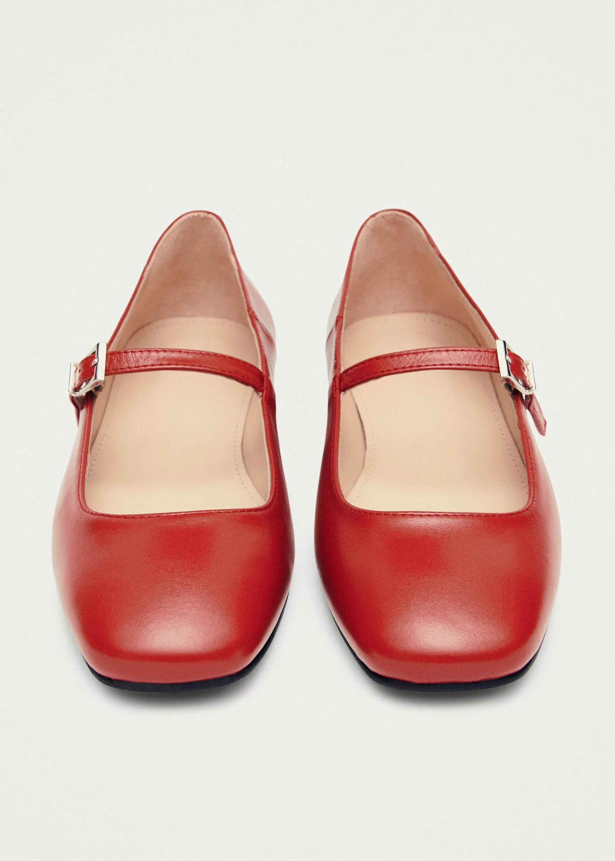 Por Do Sol Red Leather Ballet Flats