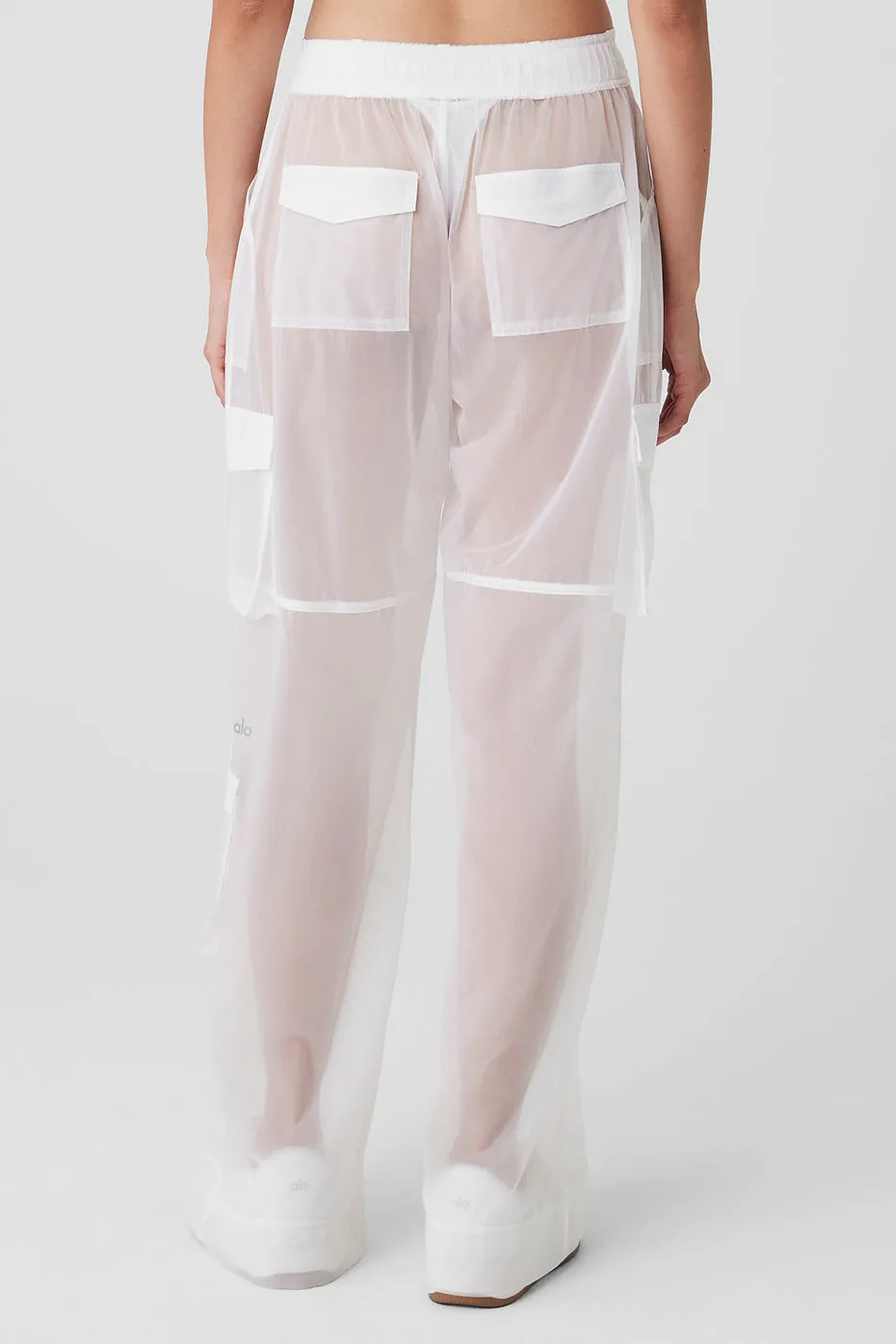 Sheer Effusion Cargo Wide Leg Trouser - White