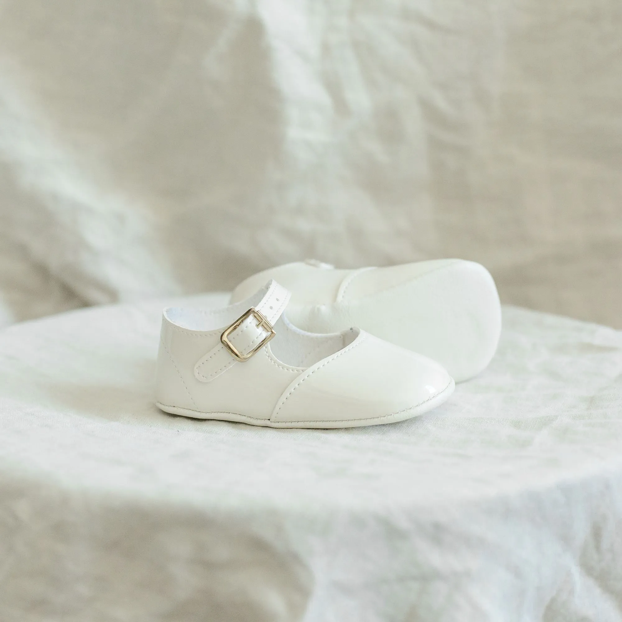 Soft Soled Mary Jane | Ivory Patent