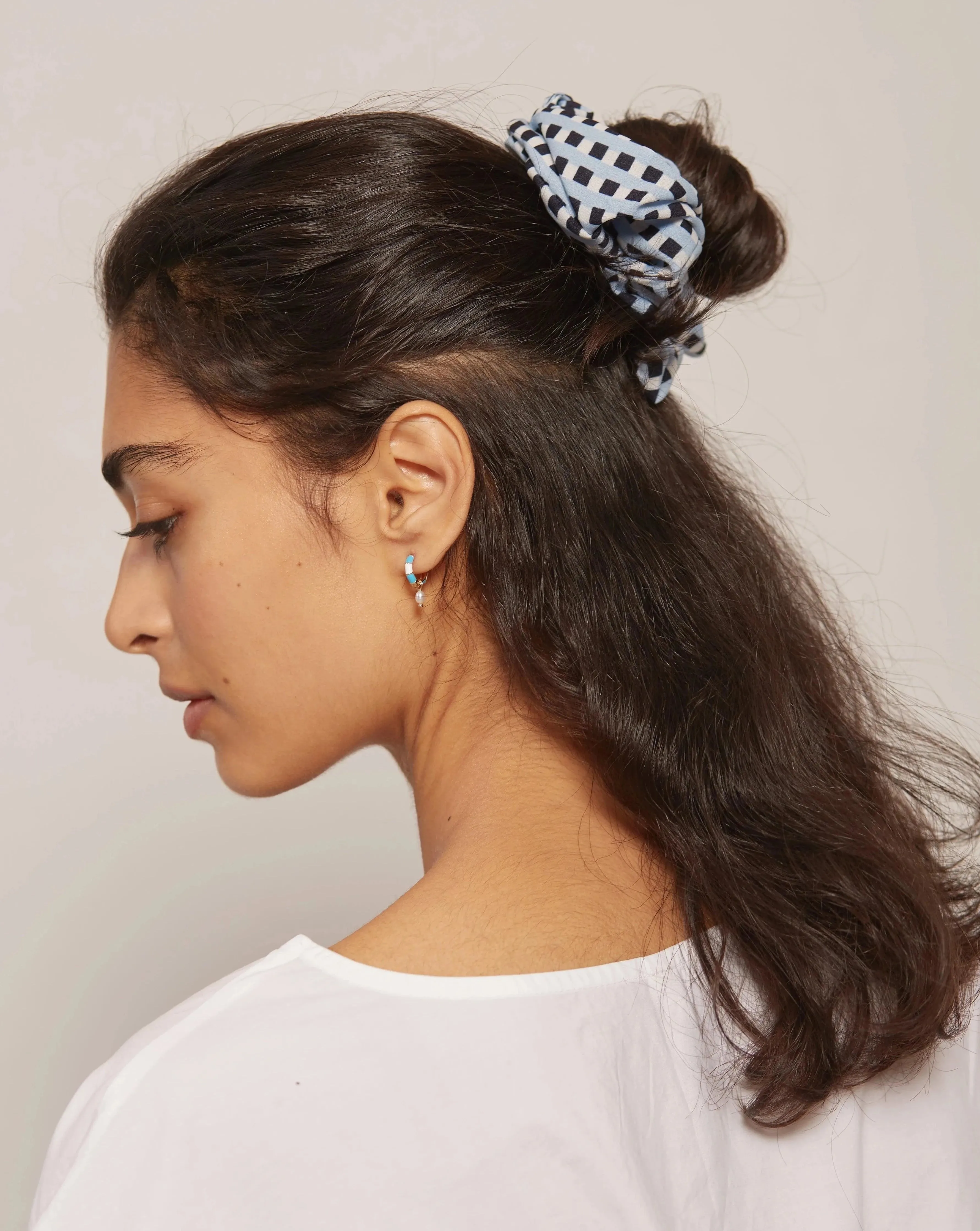 Squared Scrunchie Blue