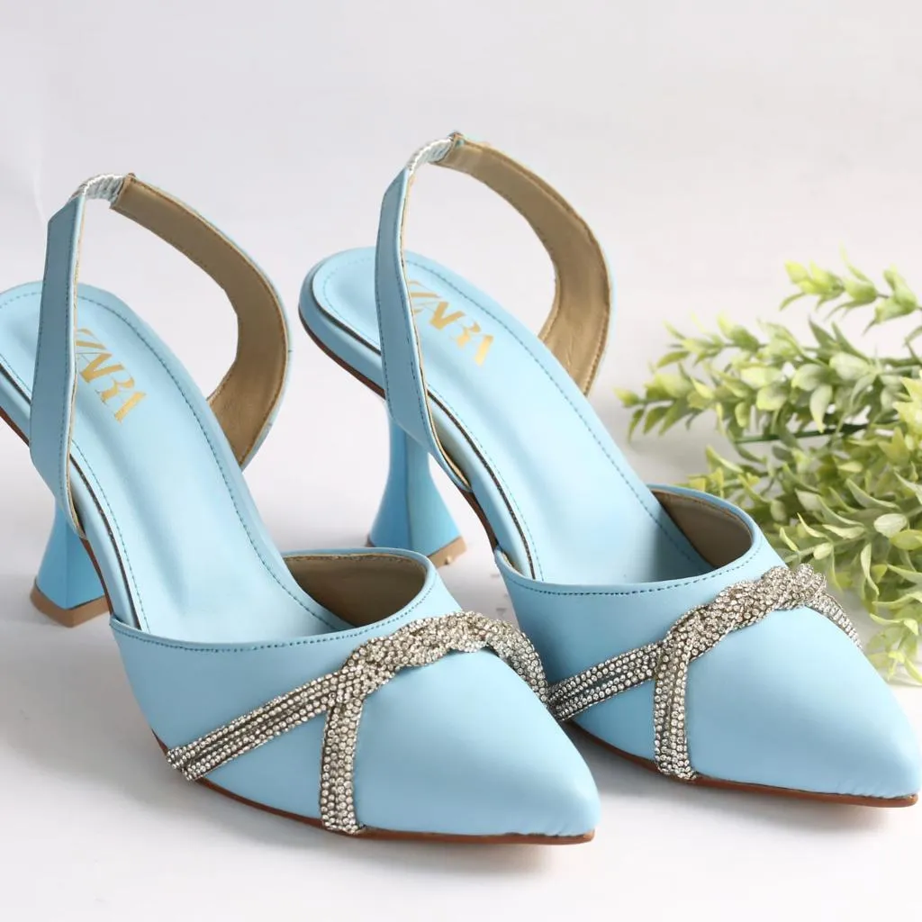 Stylish Rhinestone Slingback Heels For Women