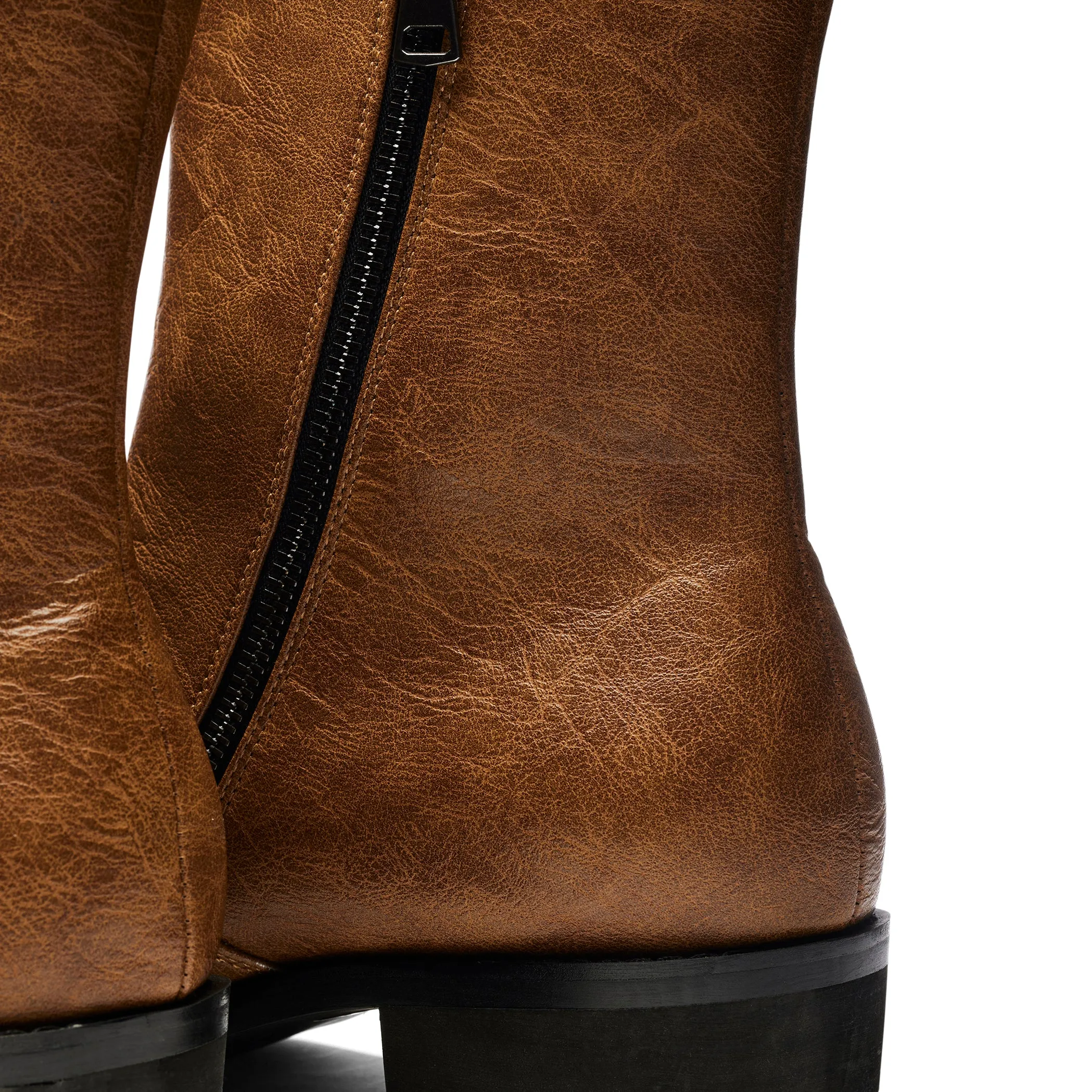 The Cavalry Men's Heeled Cowboy Boots - Brown Fade