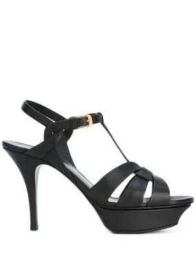 TRIBUTE HEELED LEATHER SANDALS