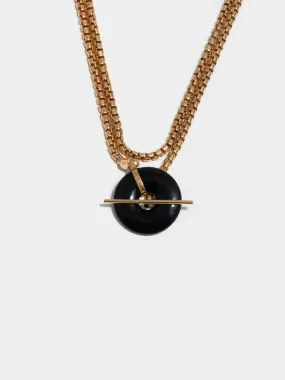 Vermeil Onyx & Toggle Wrap Necklace