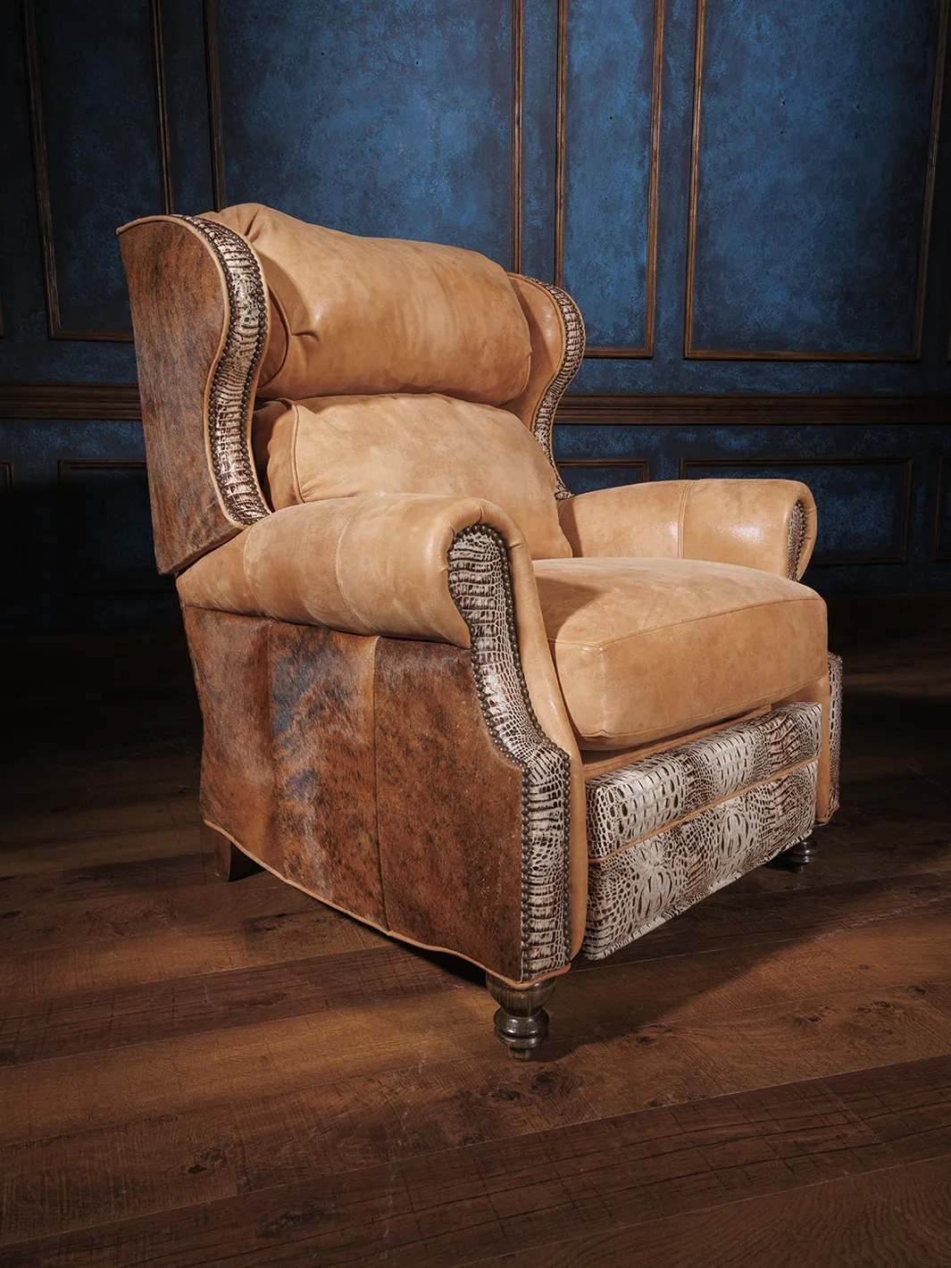 Western Valley Tan Leather Recliner