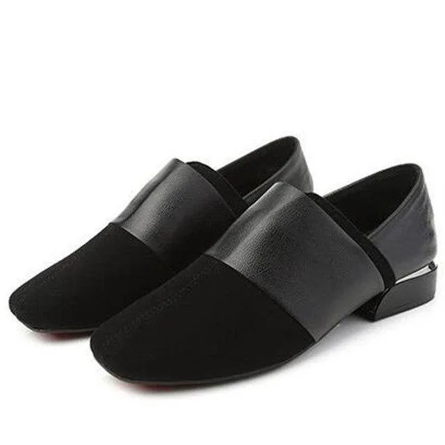 Women's Casual Shoes GRCL0324 Black Leather Soft Pumps Flats