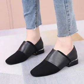 Women's Casual Shoes GRCL0324 Black Leather Soft Pumps Flats